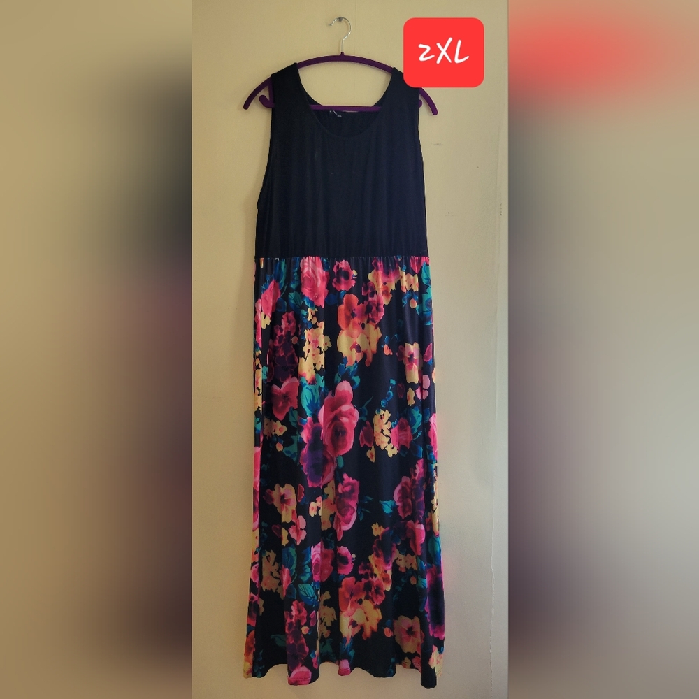 Black Maxi Floral Dress